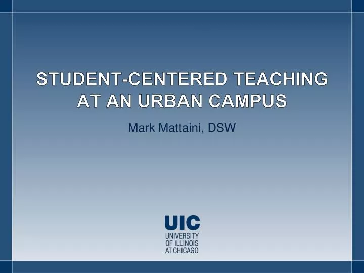 student centered teaching at an urban campus