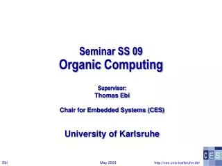 Seminar SS 09 Organic Computing