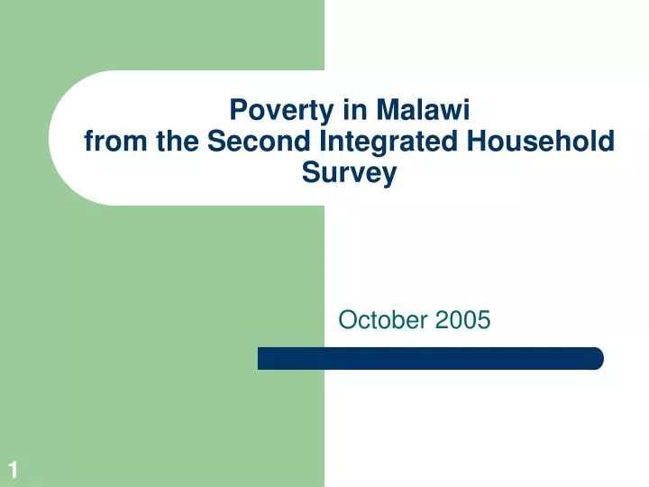 poverty in malawi from the second integrated household survey