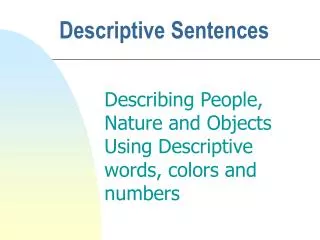descriptive sentences