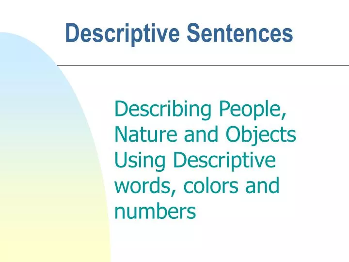 descriptive sentences