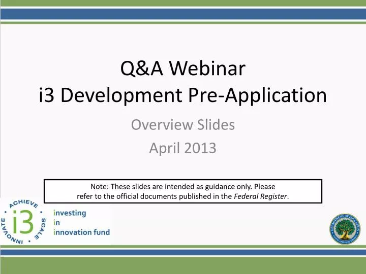 q a webinar i3 development pre application