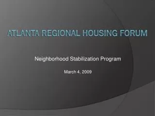 Atlanta Regional Housing Forum