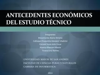 antecedentes econ micos del estudio t cnico