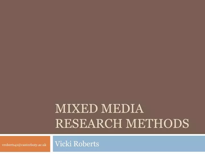 mixed media research methods