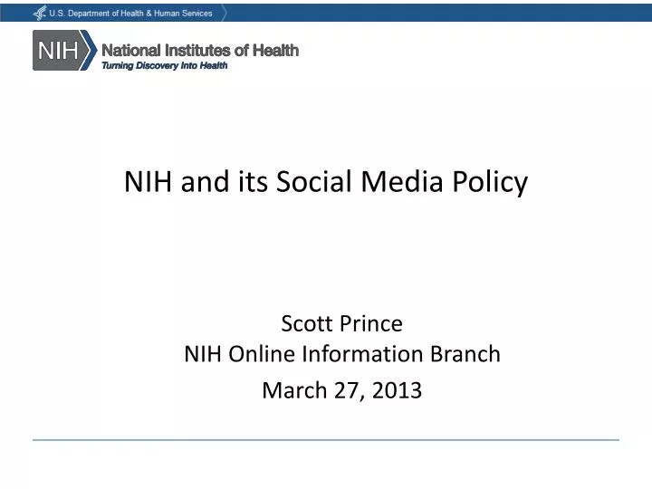 nih and its social media policy