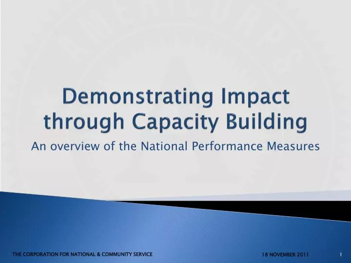 demonstrating impact through capacity building