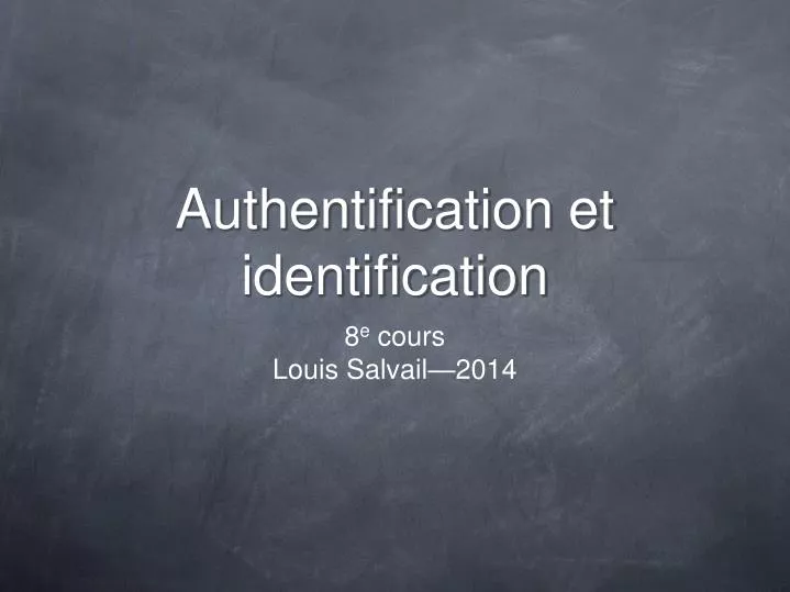 authentification et identification