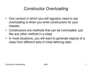 Constructor Overloading