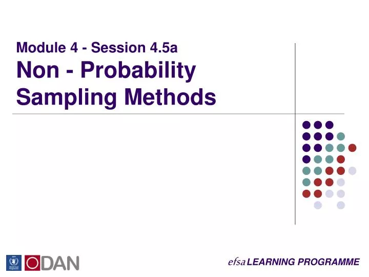 module 4 session 4 5a non probability sampling methods