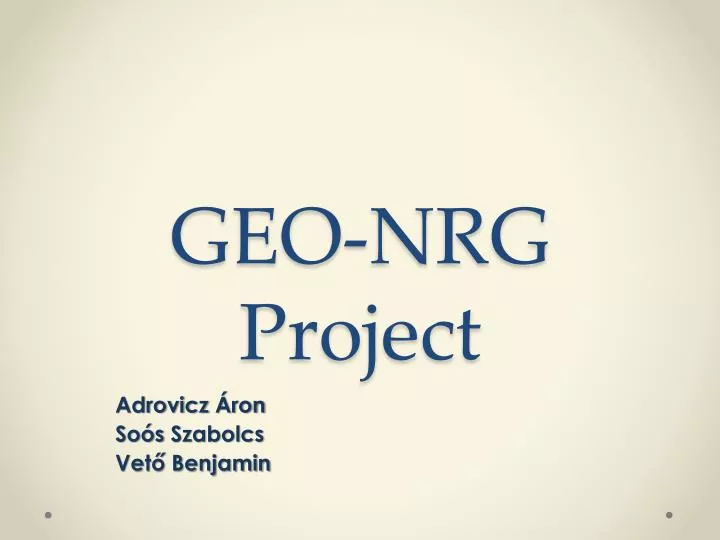 geo nrg project