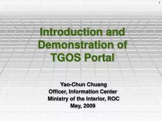 Introduction and Demonstration of TGOS Portal