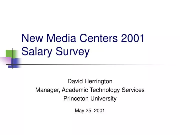 new media centers 2001 salary survey