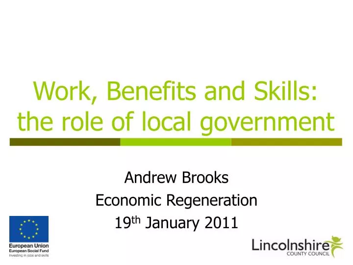 work benefits and skills the role of local government