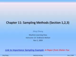 Chapter 11: Sampling Methods (Section 1,2,3)