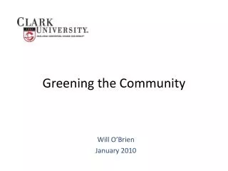 Greening the Community