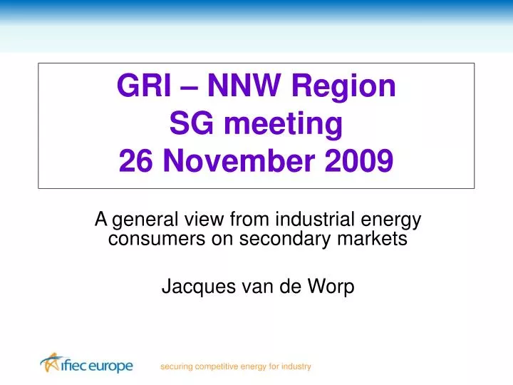 gri nnw region sg meeting 26 november 2009