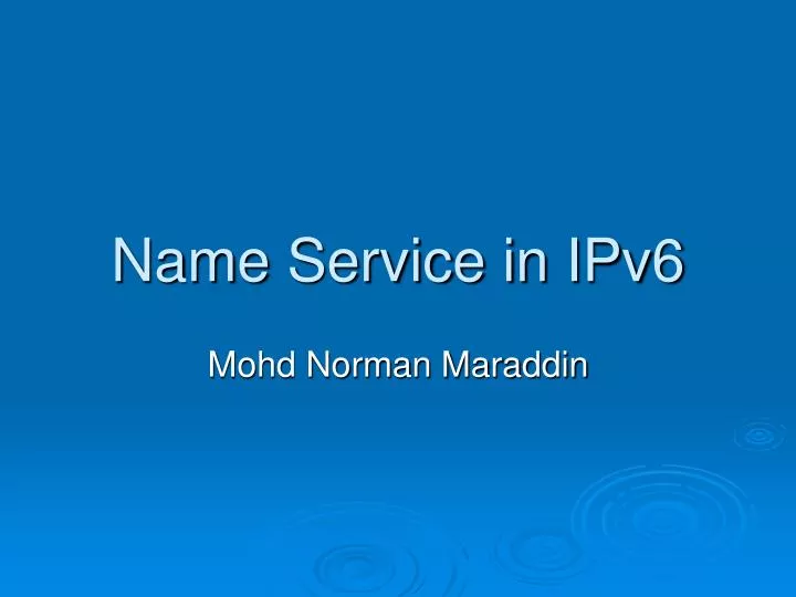 name service in ipv6