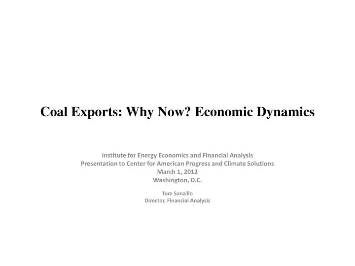 coal exports why now economic dynamics