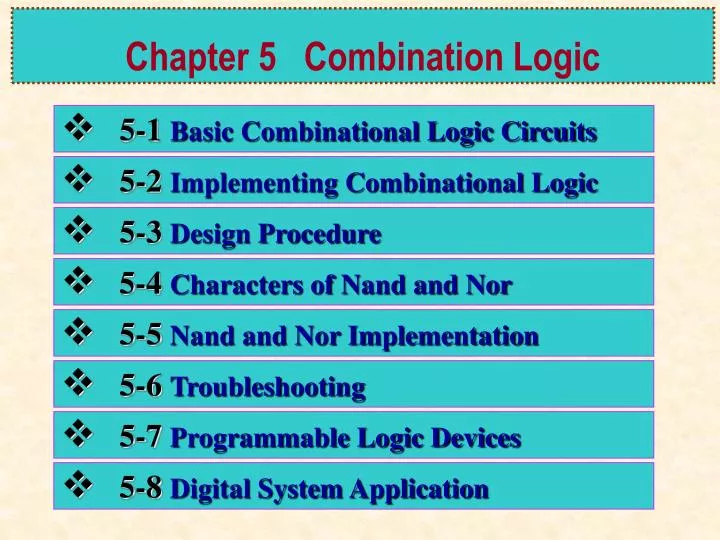 chapter 5 combination logic