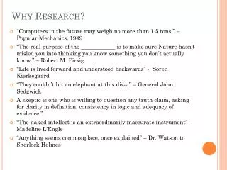 Why Research?