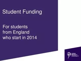For students from England who start in 2014