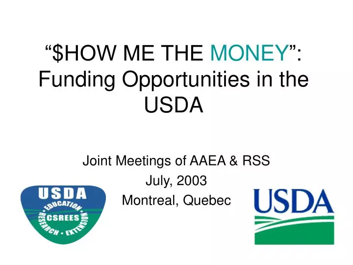 how me the money funding opportunities in the usda