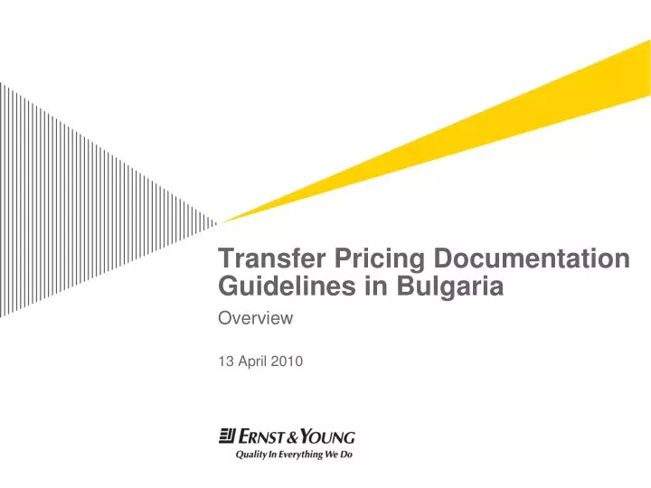 transfer pricing documentation guidelines in bulgaria