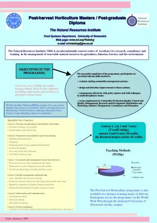 Post-harvest Horticulture Masters / Post-graduate Diploma The Natural Resources Institute