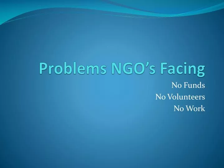 problems ngo s facing