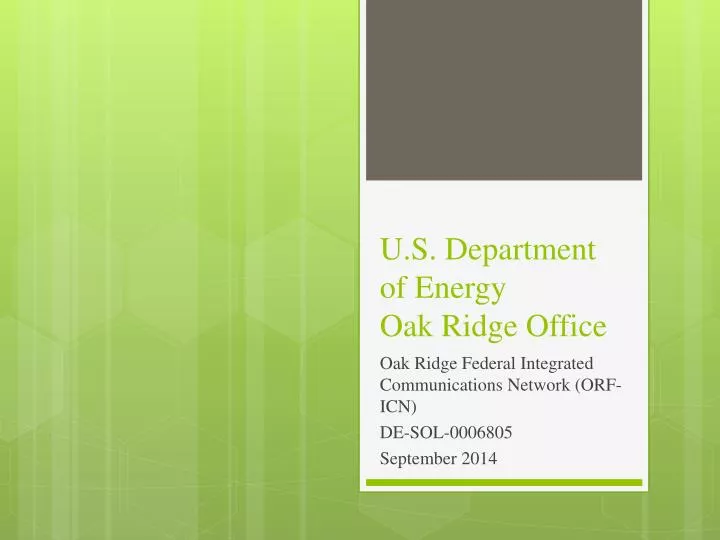 u s department of energy oak ridge office