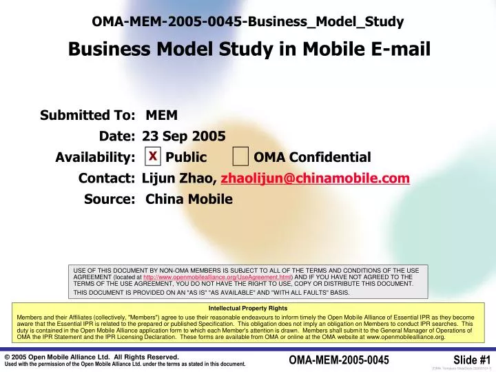 oma mem 2005 0045 business model study business model study in mobile e mail