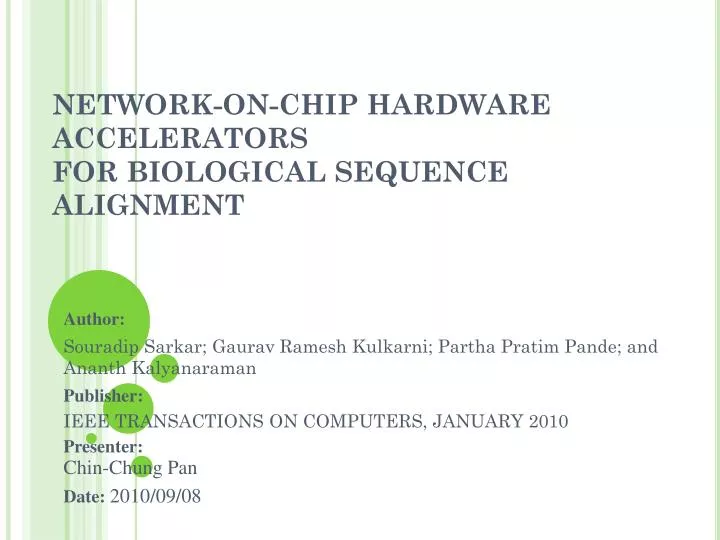 network on chip hardware accelerators for biological sequence alignment