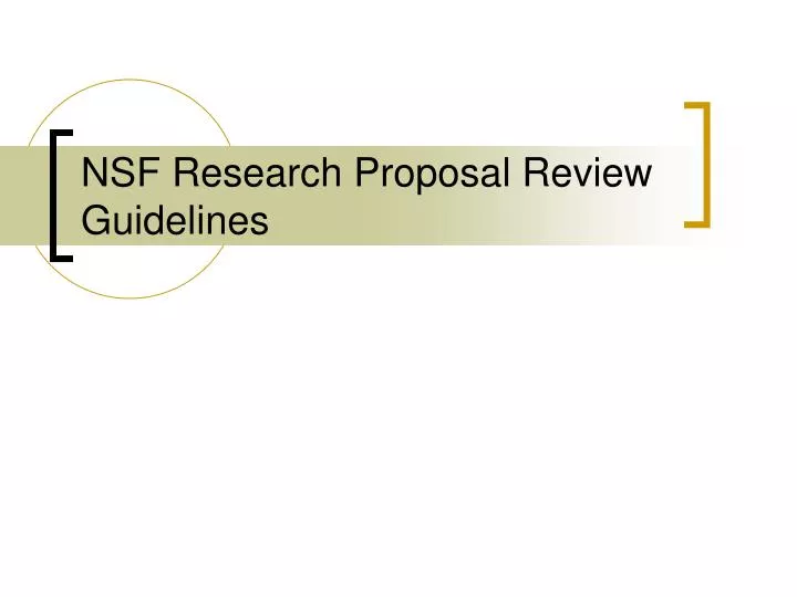 nsf research proposal review guidelines