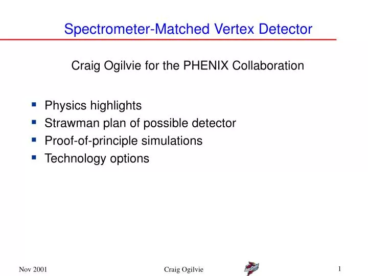 spectrometer matched vertex detector