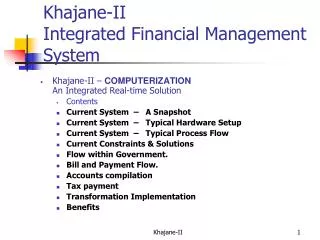 Khajane-II Integrated Financial Management System