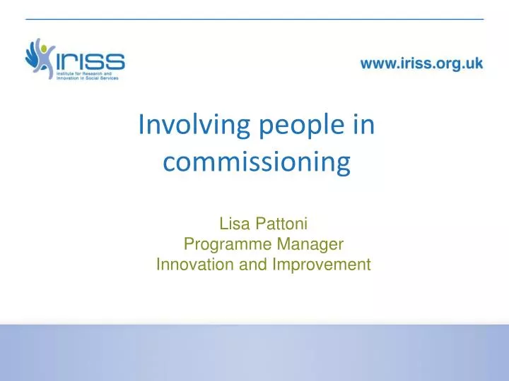 involving people in commissioning
