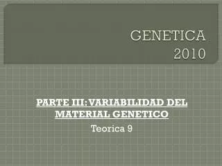 genetica 2010