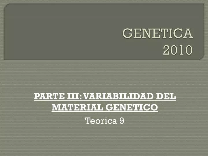 genetica 2010
