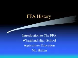ffa history