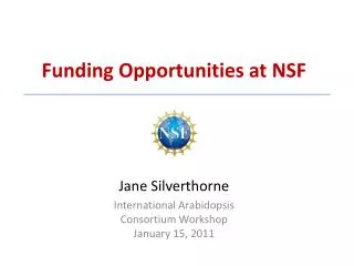 Funding Opportunities at NSF