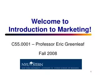 Welcome to Introduction to Marketing!