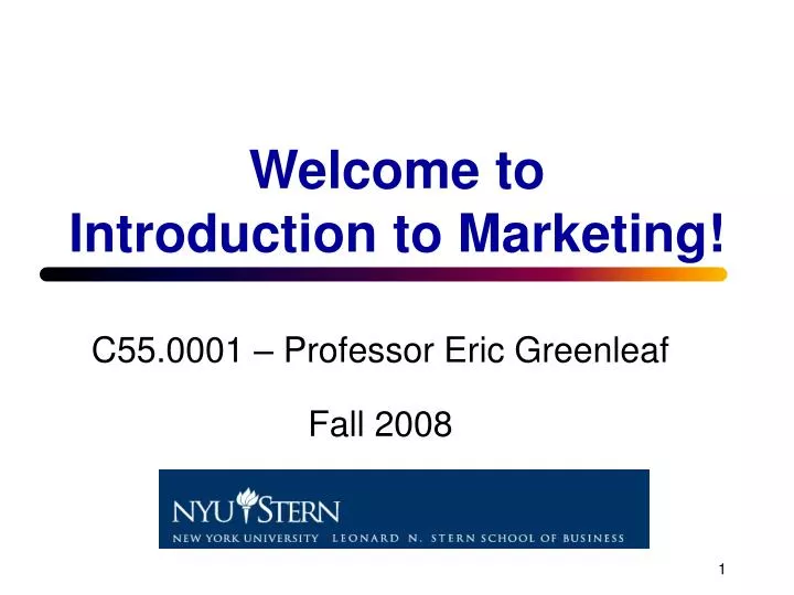 welcome to introduction to marketing
