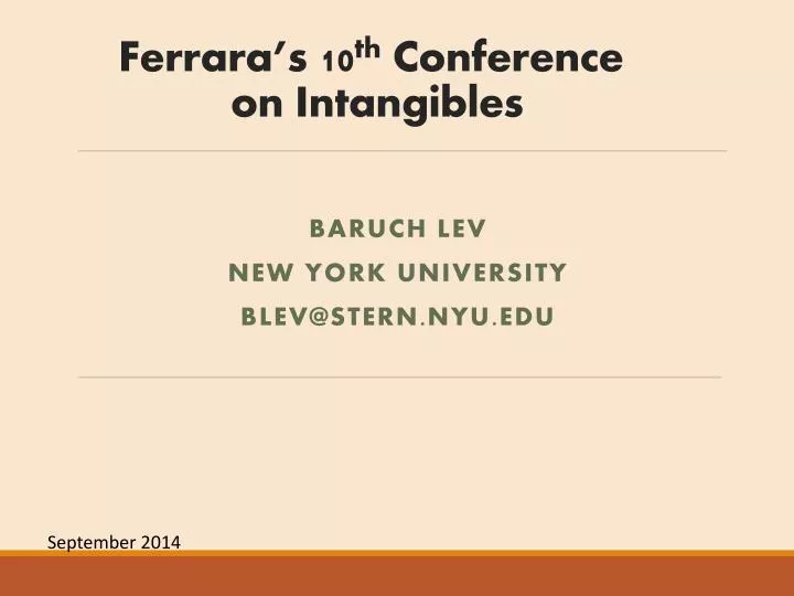 ferrara s 10 th conference on intangibles