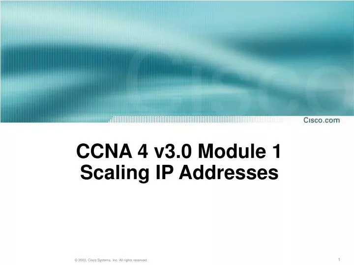 ccna 4 v3 0 module 1 scaling ip addresses