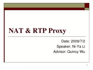 NAT &amp; RTP Proxy