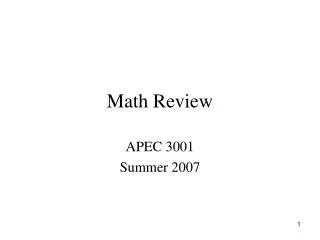 Math Review