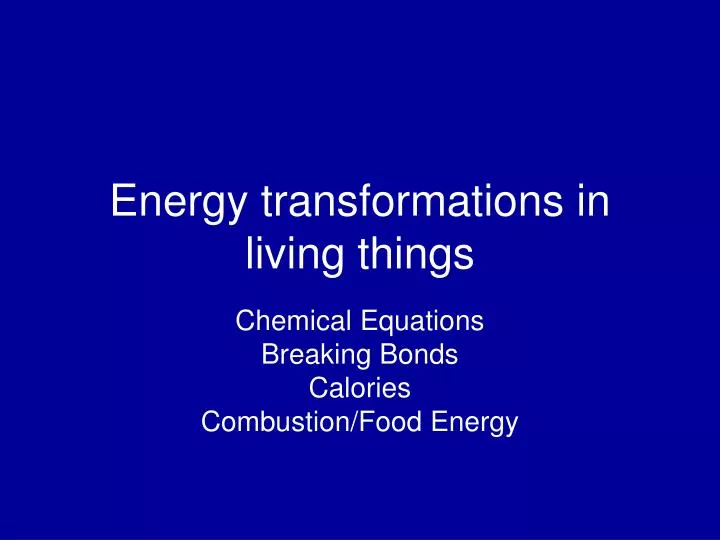 energy transformations in living things