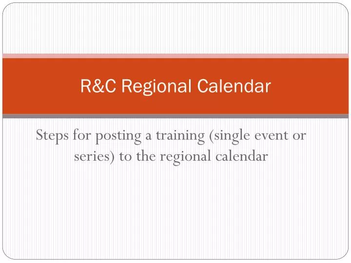 r c regional calendar