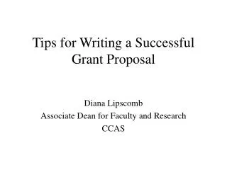 Tips for Writing a Successful Grant Proposal